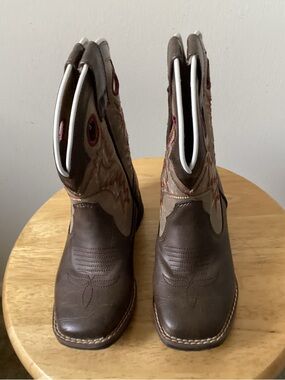 Kids Brown faux Leather Cowboy Boots